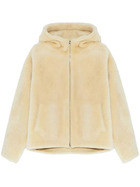 Yves Salomon hooded shearling jacket - Neutrals - zdjęcie produktu nr 1