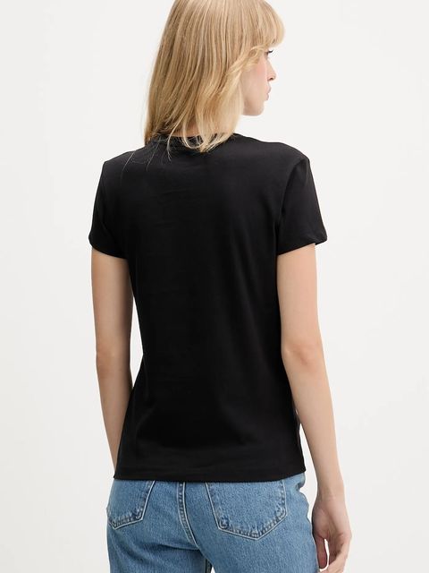 Karl Lagerfeld Jeans t-shirt bawełniany damski kolor czarny A4W17002