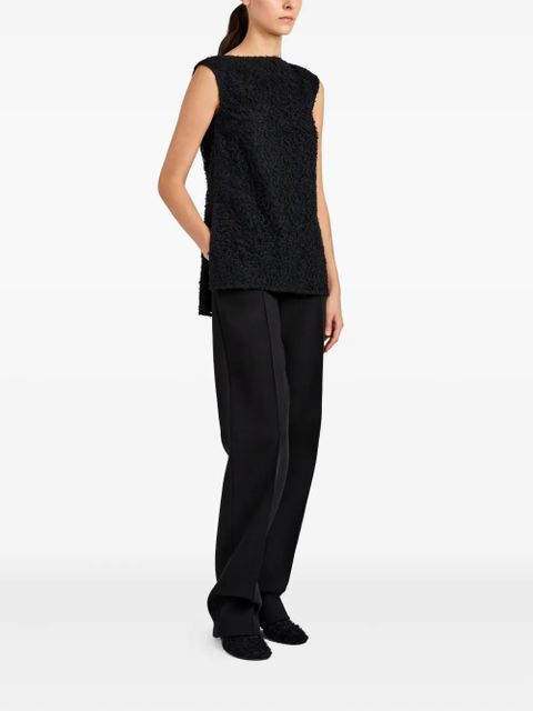 Proenza Schouler Virginie fringe embroidery top - Black