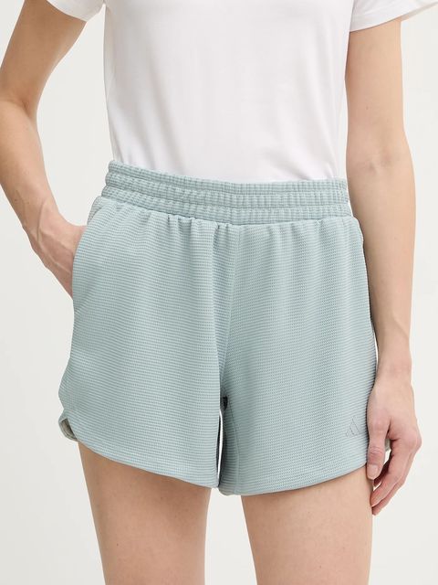 adidas Performance szorty treningowe damskie kolor zielony gładkie medium waist KD0075 - zdjęcie produktu nr 1