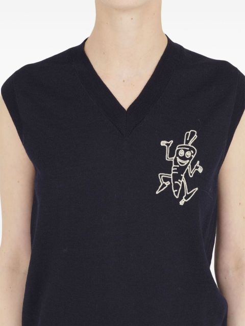 Maison Margiela intarsia-knit wool vest - Blue