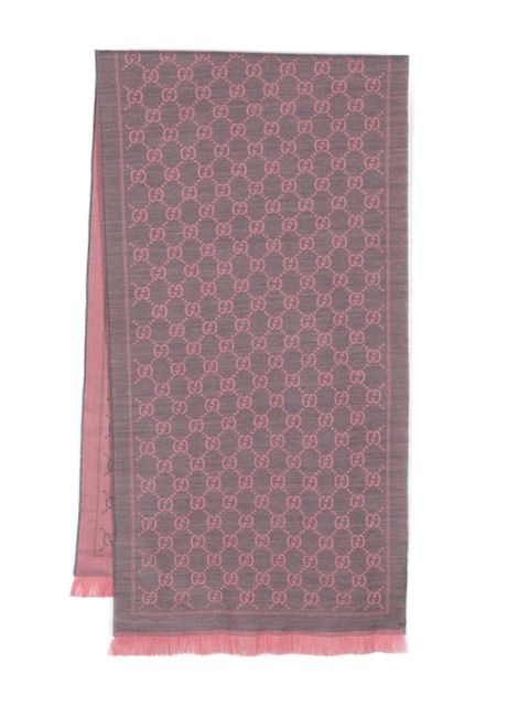 Gucci GG jacquard wool scarf - Pink
