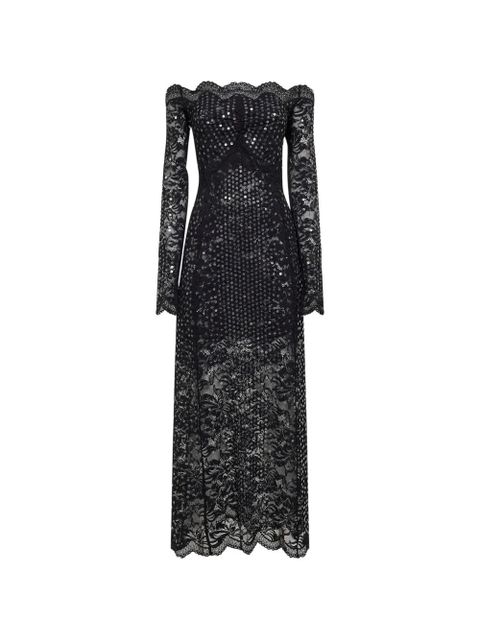Rabanne sequin-embroidered scalloped dress - Black - zdjęcie produktu nr 1