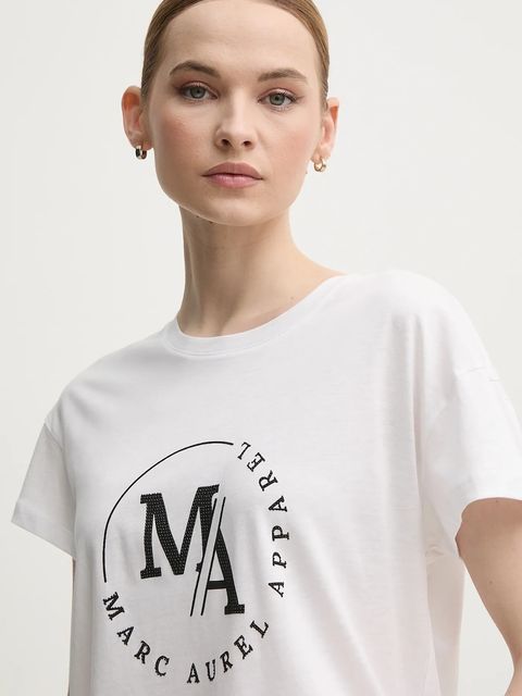Marc Aurel t-shirt damski kolor biały 7635-7000-73814