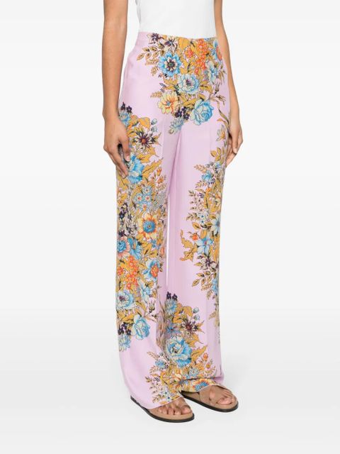 ETRO floral-print straight-leg trousers - Pink
