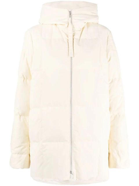 Jil Sander padded zip-up cotton hooded coat - Neutrals - zdjęcie produktu nr 1