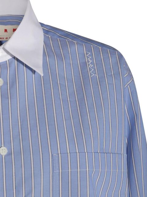Marni striped poplin shirt - Blue