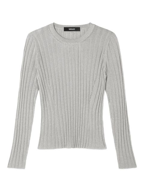 Versace ribbed crew-neck sweater - Grey - zdjęcie produktu nr 1