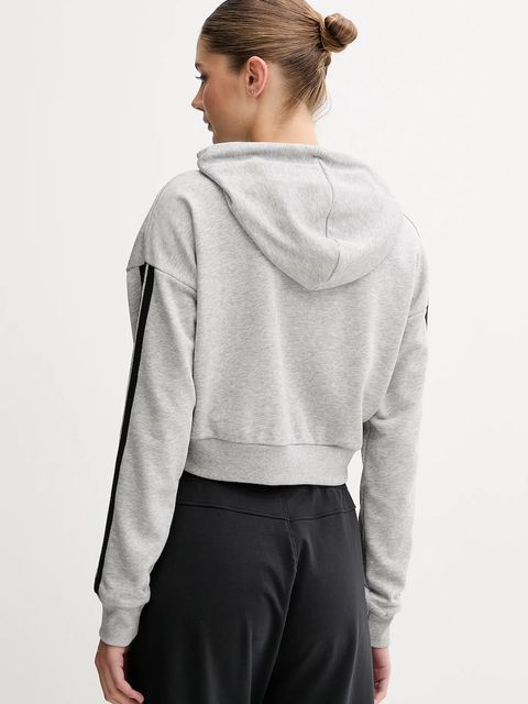 adidas bluza Essentials damska kolor szary z kapturem melanżowa JE0019