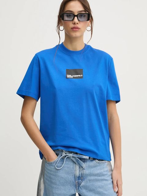 Karl Lagerfeld Jeans t-shirt bawełniany damski kolor niebieski A1W17006 - zdjęcie produktu nr 1