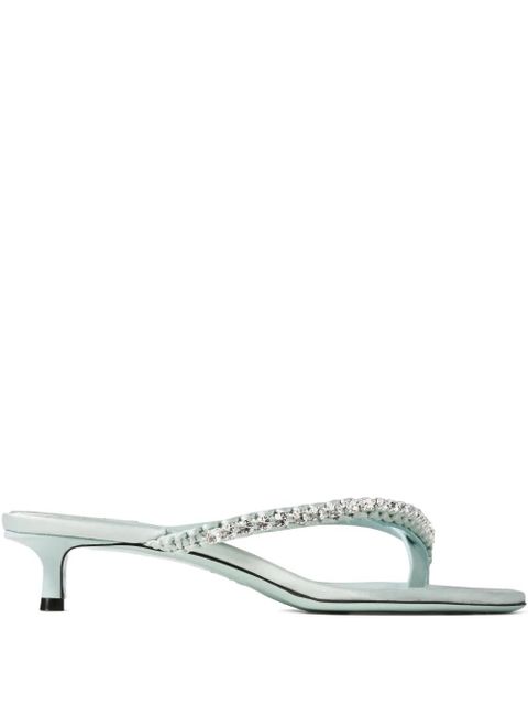 Jimmy Choo 35mm crystal-embellished heeled mules - Green - zdjęcie produktu nr 1