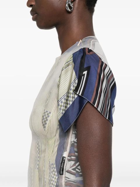 Marine Serre silk-scarves midi dress - Neutrals