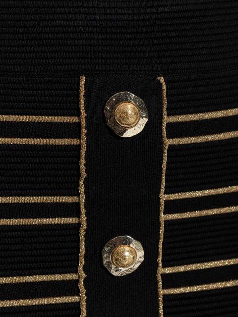 Balmain striped pencil skirt - Black