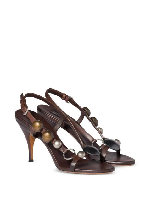 Miu Miu ankle-strap sandals - Brown - zdjęcie produktu nr 2