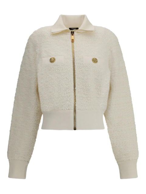 Balmain zipped tweed bomber - White - zdjęcie produktu nr 1