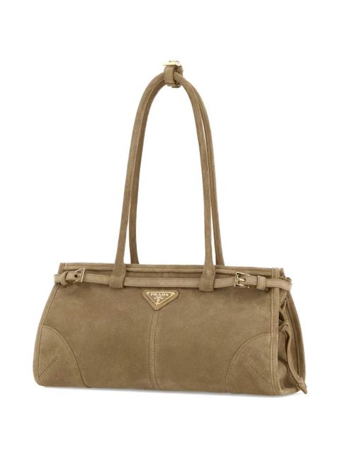 Prada medium Bonnie suede shoulder bag - Neutrals