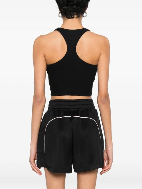 Off-White logo-embroidered tank top - Black