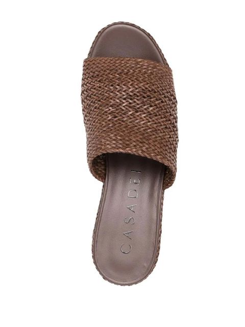 Casadei interwoven platform wedge sandals - Brown