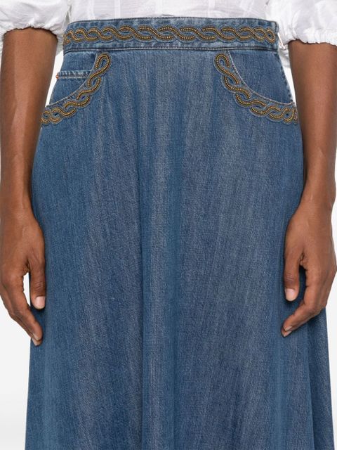 Valentino Garavani denim midi skirt - Blue