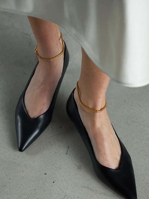 Vanda Novak czółenka skórzane Diana kolor czarny na niskim obcasie