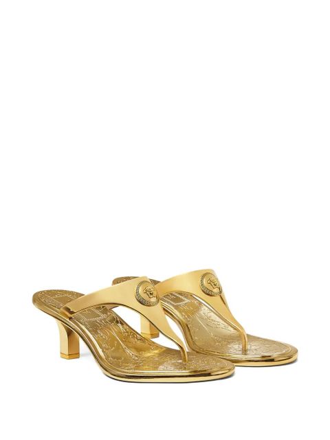 Versace 55mm Alia metallic mules - Gold