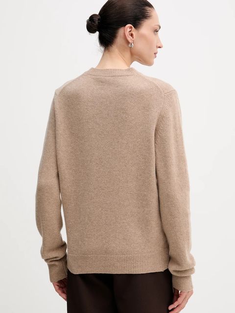 La Mania sweter wełniany MELLOW damski kolor beżowy MELLOW