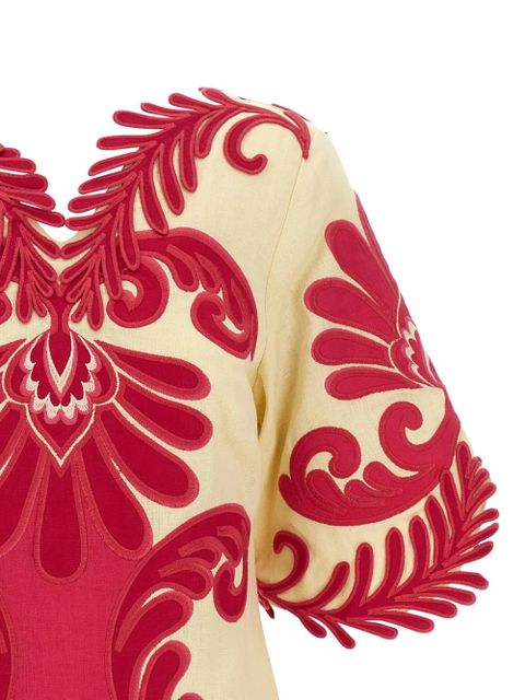 FARM Rio Spring Arabesc embroidered mini dress - Neutrals