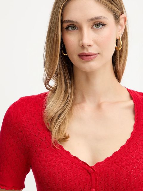 Morgan sweter damskie kolor czerwony lekki MSNAKE