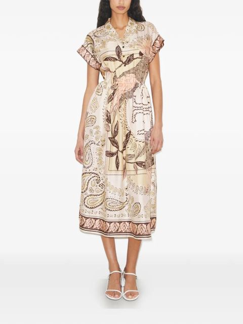 Tory Burch waisted silk shirtdress - Neutrals - zdjęcie produktu nr 2