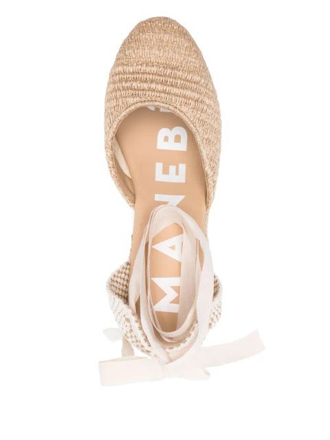 Manebi 100mm lace-up espadrilles - Neutrals