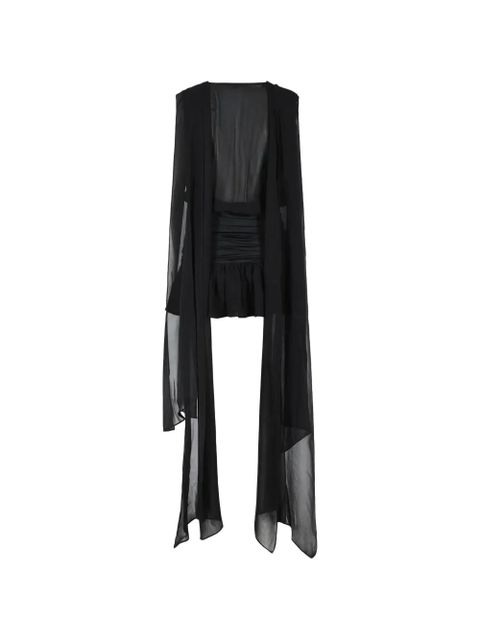 Blumarine draped V-neck mini dress - Black - zdjęcie produktu nr 2