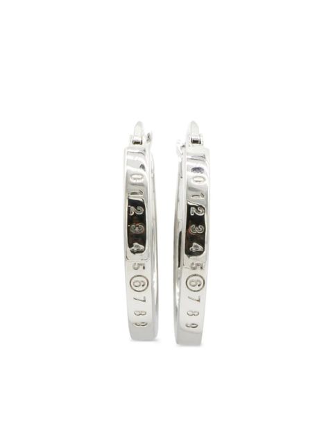 MM6 Maison Margiela Numeric-logo hoop earrings - Silver - zdjęcie produktu nr 1