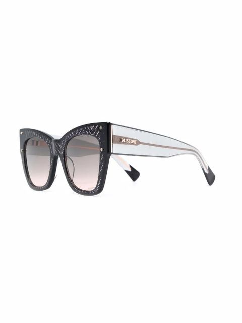 MISSONI EYEWEAR thick cat-eye frame sunglasses - Neutrals