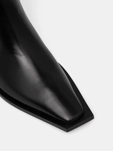 Vanda Novak kozaki skórzane Giselle damskie kolor czarny na płaskim obcasie