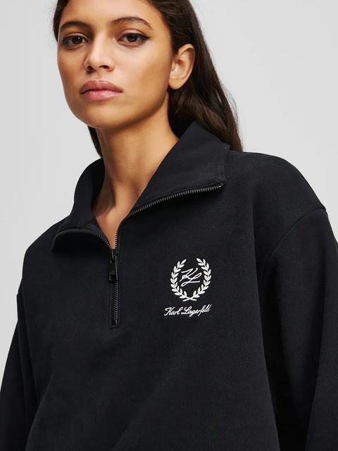 Karl Lagerfeld bluza bawełniana HOTEL KARL damska kolor czarny z aplikacją A3W44008 - zdjęcie produktu nr 2