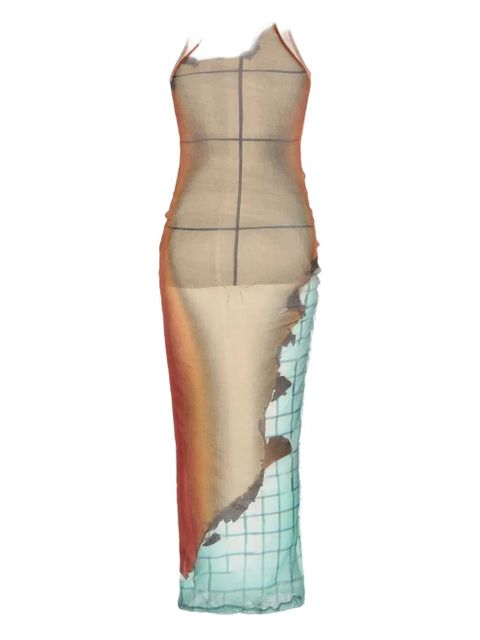 Jean Paul Gaultier printed tulle maxi dress - Brown - zdjęcie produktu nr 2