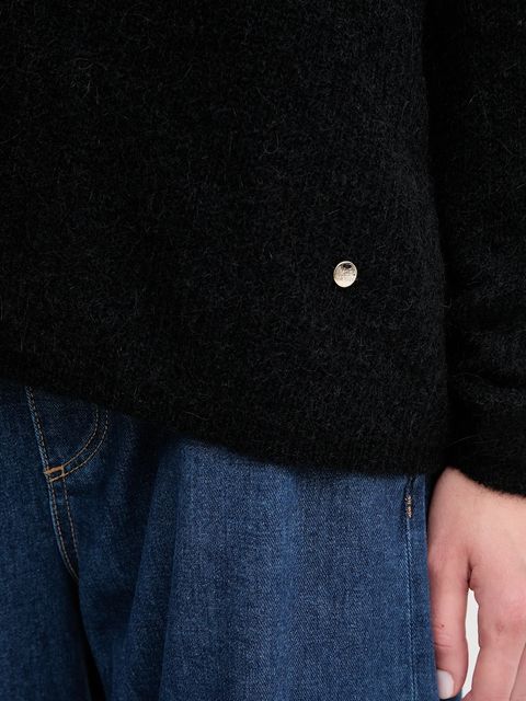 Mos Mosh sweter wełniany damski kolor czarny