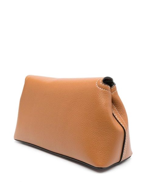 TOTEME T-Lock leather clutch bag - 105 TAN - zdjęcie produktu nr 2