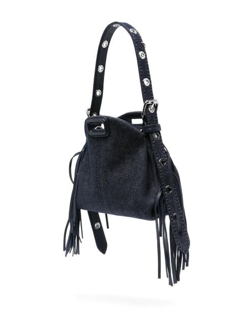 Maje Miss M denim micro bag - Blue