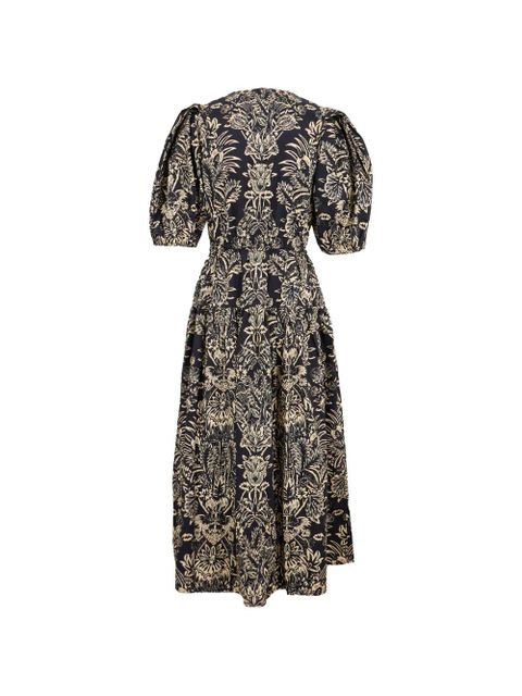 Ulla Johnson Harriet puff-sleeve floral midi dress - Black