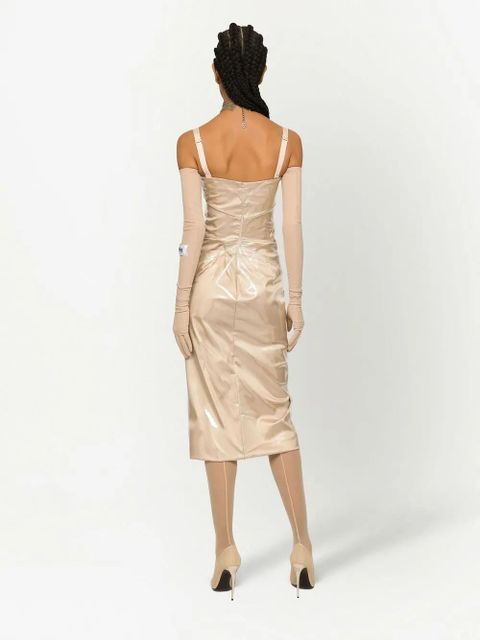 Dolce & Gabbana KIM DOLCE&GABBANA transparent overlay midi dress - Neutrals