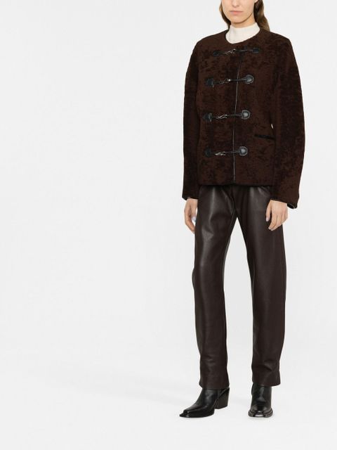 TOTEME teddy shearling clasp jacket - Brown