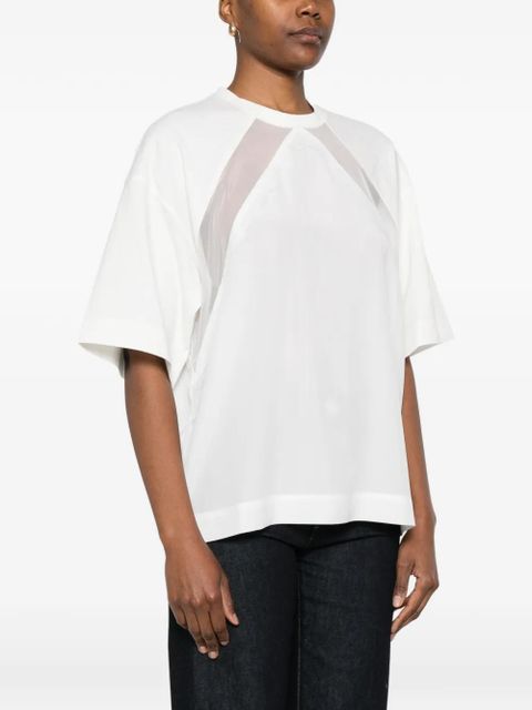 PINKO lace panel T-shirt - White