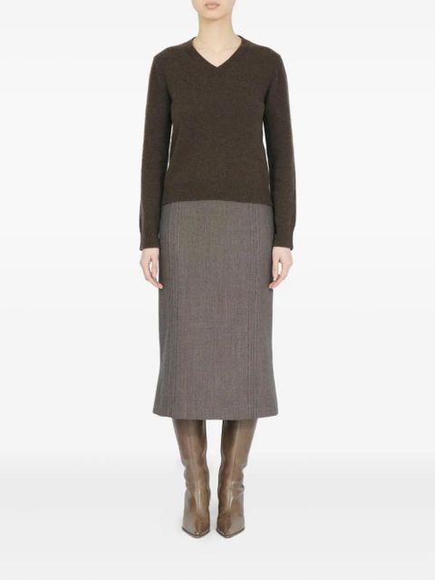 MM6 Maison Margiela V-neck wool sweater - Brown