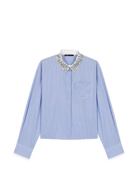 Maje striped embellished-collar shirt - Blue - zdjęcie produktu nr 1