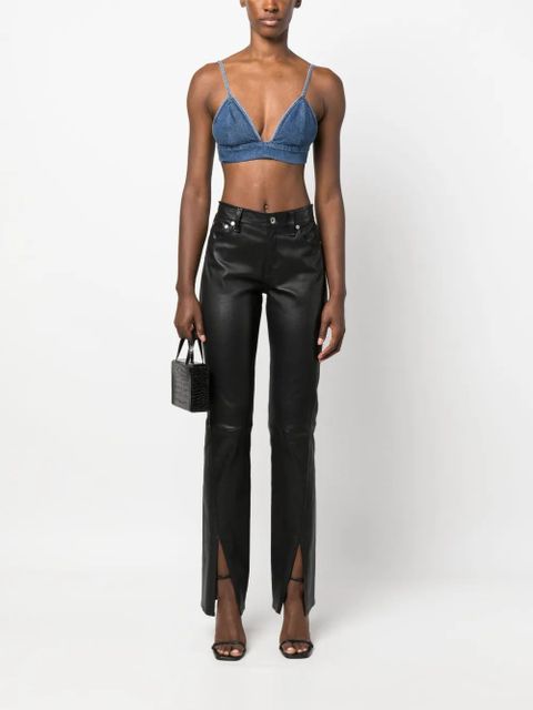 AGOLDE triangle-cup denim crop top - Blue