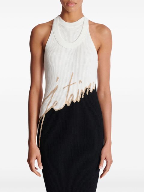Balmain intarsia-knit logo midi dress - Black
