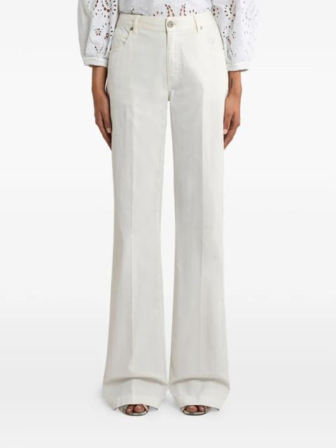 ETRO Pegaso-embroidery cotton jeans - White