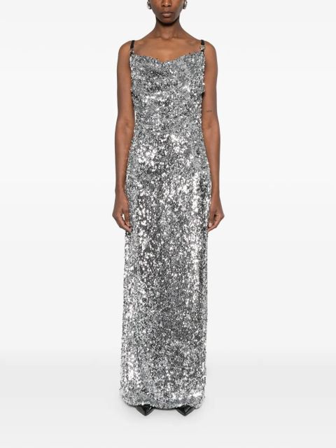 Coperni sequin-embellished maxi dress - Silver