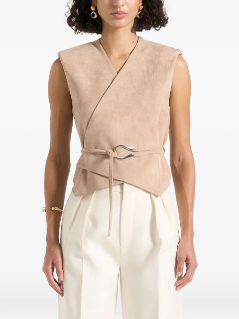 Manière De Voir Jeanne wrap-belt suede waistcoat - Neutrals - zdjęcie produktu nr 1
